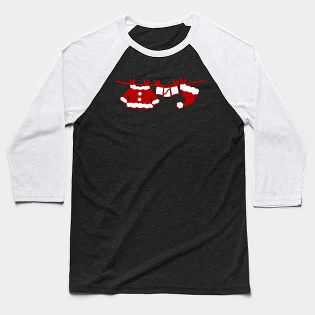 Santa Laundry Baseball T-Shirt by soniapascual